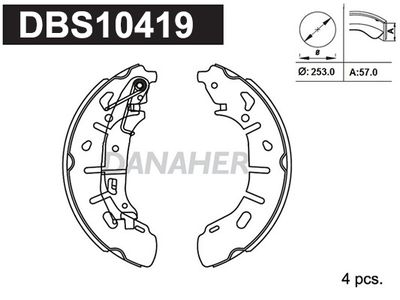 DBS10419 DANAHER Комплект тормозных колодок