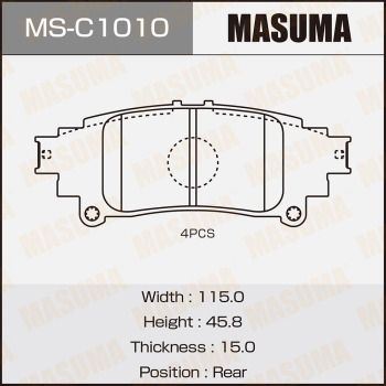 MSC1010 MASUMA Комплект тормозных колодок