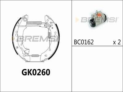 GK0260 BREMSI Комплект тормозных колодок