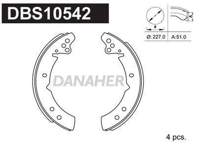 DBS10542 DANAHER Комплект тормозных колодок