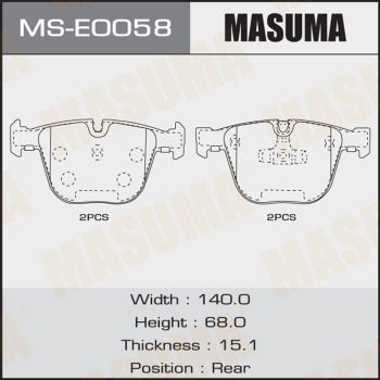 MSE0058 MASUMA Комплект тормозных колодок