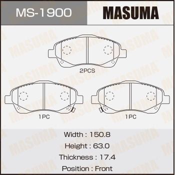MS1900 MASUMA Комплект тормозных колодок