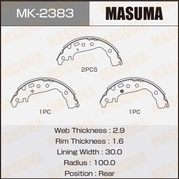 MK2383 MASUMA Комплект тормозных колодок