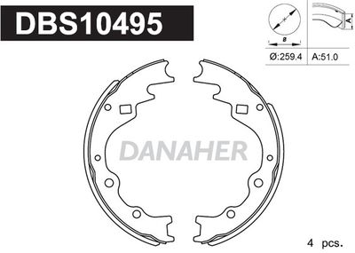 DBS10495 DANAHER Комплект тормозных колодок
