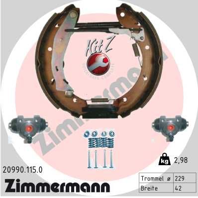 209901150 ZIMMERMANN Комплект тормозных колодок