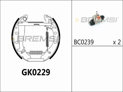 GK0229 BREMSI Комплект тормозных колодок