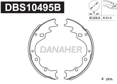 DBS10495B DANAHER Комплект тормозных колодок