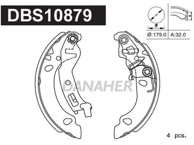 DBS10879 DANAHER Комплект тормозных колодок