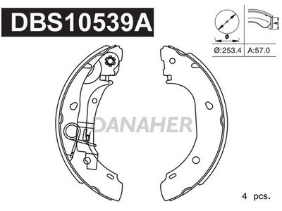 DBS10539A DANAHER Комплект тормозных колодок