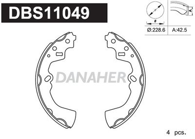 DBS11049 DANAHER Комплект тормозных колодок