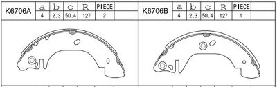 K6706 ASIMCO Комплект тормозных колодок