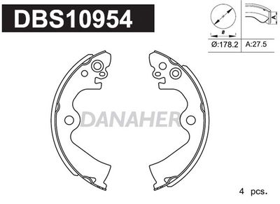 DBS10954 DANAHER Комплект тормозных колодок