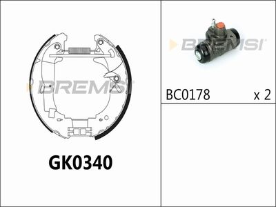 GK0340 BREMSI Комплект тормозных колодок