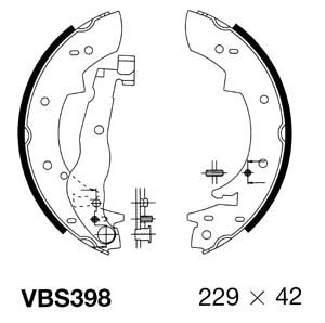 VBS398 MOTAQUIP Комплект тормозных колодок