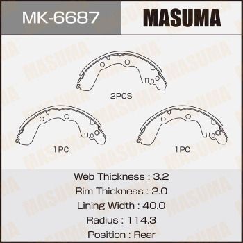 MK6687 MASUMA Комплект тормозных колодок