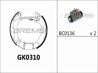 GK0310 BREMSI Комплект тормозных колодок