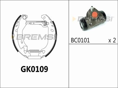 GK0109 BREMSI Комплект тормозных колодок