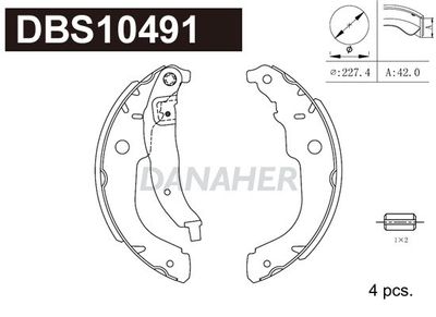 DBS10491 DANAHER Комплект тормозных колодок