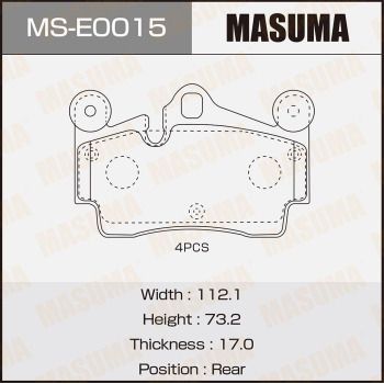 MSE0015 MASUMA Комплект тормозных колодок