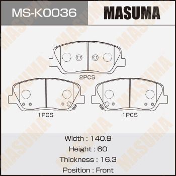 MSK0036 MASUMA Комплект тормозных колодок