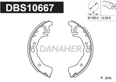 DBS10667 DANAHER Комплект тормозных колодок