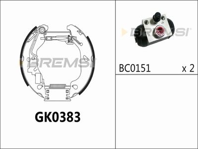 GK0383 BREMSI Комплект тормозных колодок