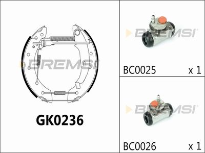 GK0236 BREMSI Комплект тормозных колодок