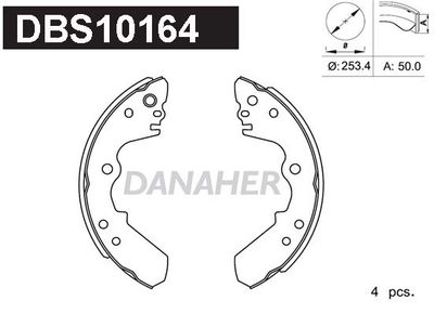 DBS10164 DANAHER Комплект тормозных колодок