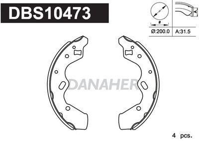 DBS10473 DANAHER Комплект тормозных колодок