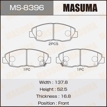 MS8396 MASUMA Комплект тормозных колодок