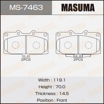 MS7463 MASUMA Комплект тормозных колодок