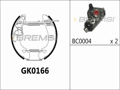 GK0166 BREMSI Комплект тормозных колодок