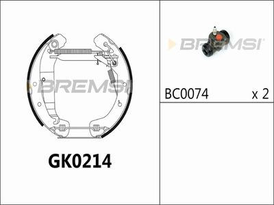 GK0214 BREMSI Комплект тормозных колодок