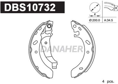 DBS10732 DANAHER Комплект тормозных колодок
