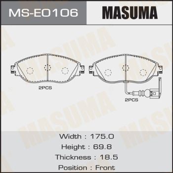 MSE0106 MASUMA Комплект тормозных колодок