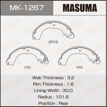 MK1267 MASUMA Комплект тормозных колодок