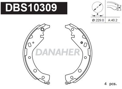 DBS10309 DANAHER Комплект тормозных колодок