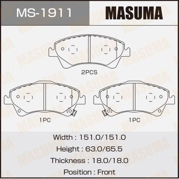 MS1911 MASUMA Комплект тормозных колодок