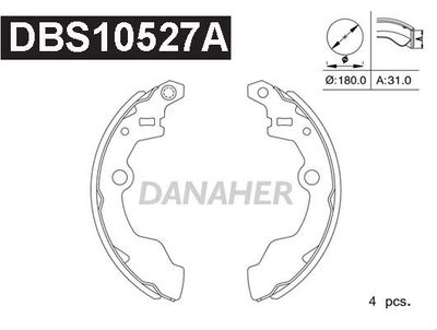 DBS10527A DANAHER Комплект тормозных колодок