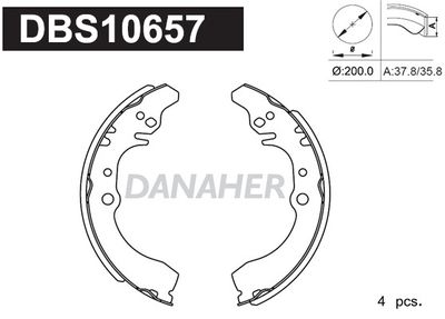 DBS10657 DANAHER Комплект тормозных колодок