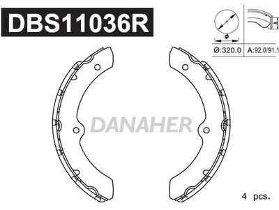 DBS11036R DANAHER Комплект тормозных колодок