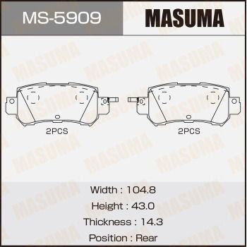 MS5909 MASUMA Комплект тормозных колодок