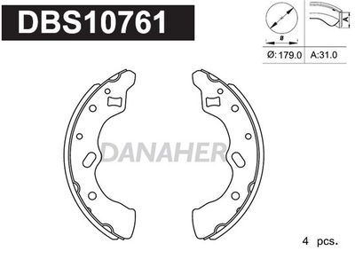 DBS10761 DANAHER Комплект тормозных колодок