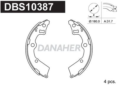 DBS10387 DANAHER Комплект тормозных колодок