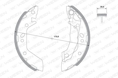 1522012 WEEN Комплект тормозных колодок