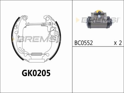 GK0205 BREMSI Комплект тормозных колодок