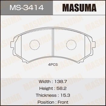 MS3414 MASUMA Комплект тормозных колодок