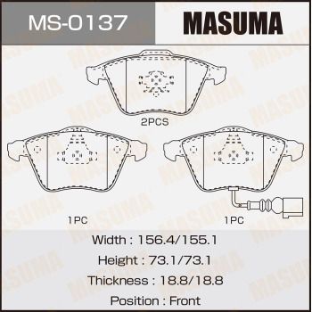 MS0137 MASUMA Комплект тормозных колодок