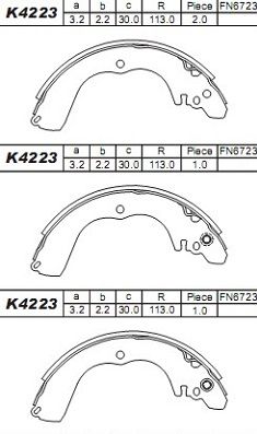 K4223 ASIMCO Комплект тормозных колодок