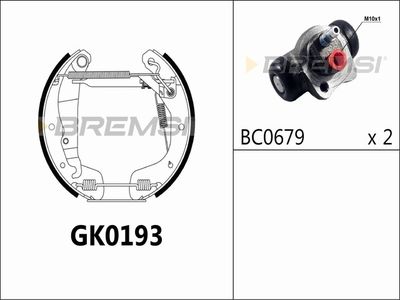 GK0193 BREMSI Комплект тормозных колодок